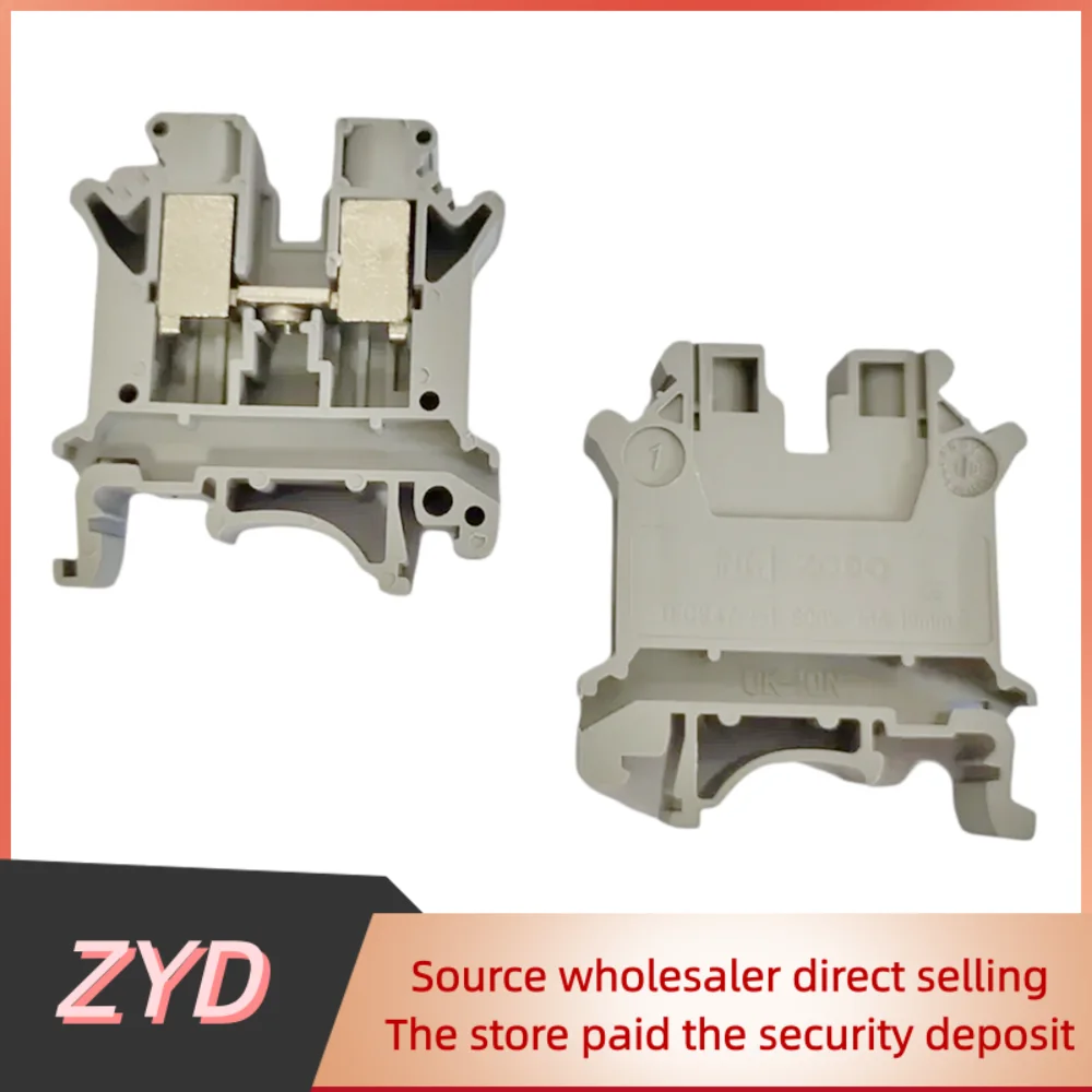 ZYD 10 Pack UK-10N DIN Rail Terminal Blocks 10mm Screw Conductor Electrical Connector Universal Wiring