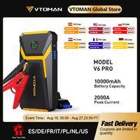 VTOMAN V6 Pro Car Jump Starter Power Bank 2000A Car Battery Charger Auto Emergency Booster Starting Device Jump Starter