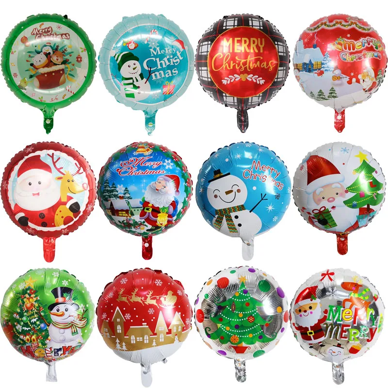 

Christmas Toy 18 Inch Round Foil Helium Balloon for Christmas Party New Year Decoration Santa Claus Xmas Gift Balloon Kids Toy