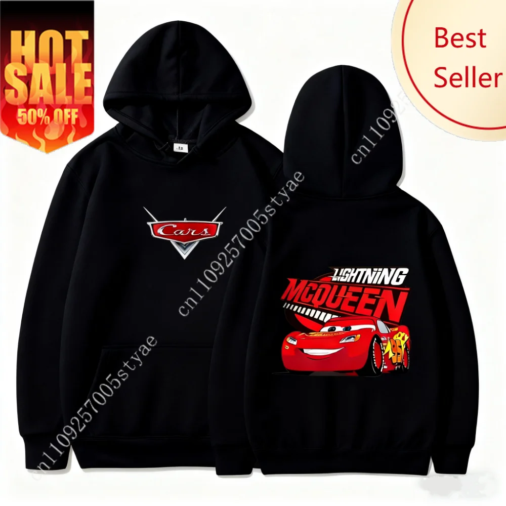 

Disney Pixar Cars Lightning McQueen Men's Hooded Sweatshirt Autumn Warm Men's Sweatshirt Casual Streetwear Men's Clothing