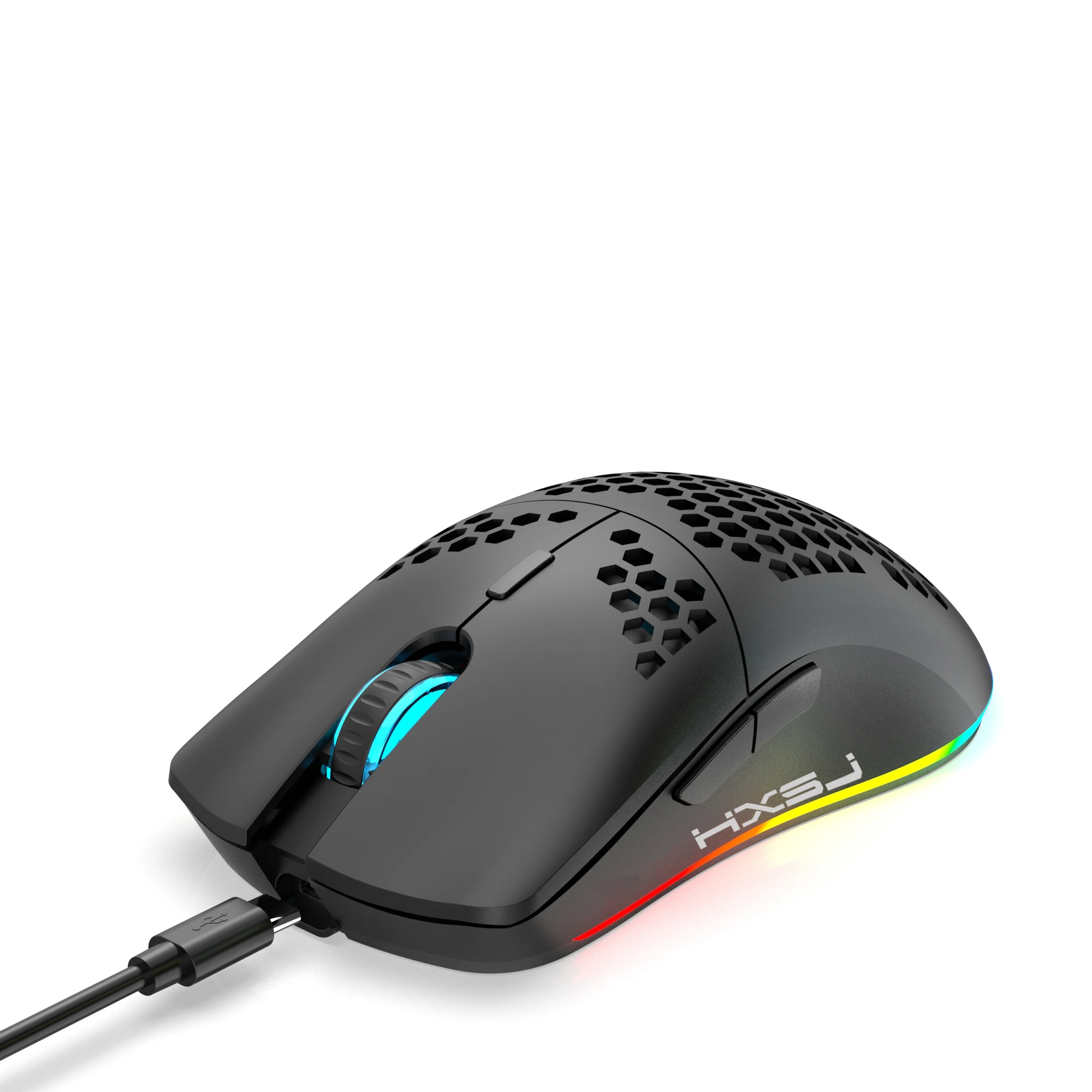 Mouse Nirkabel, Lampu RGB Berbagai Mode Dapat Disesuaikan, Cocok untuk Laptop PC dan Desktop Mouse Gaming Mouse Nirkabel 2.4G