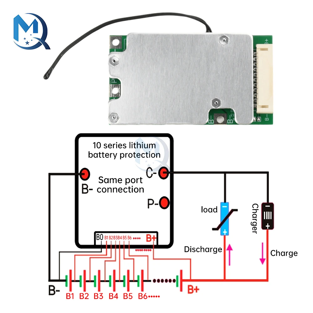 10S 36V 30A Same Port Split Port with Equalization Li-ion Protection Board Battery Protection Board for Electric Vehicle BMS