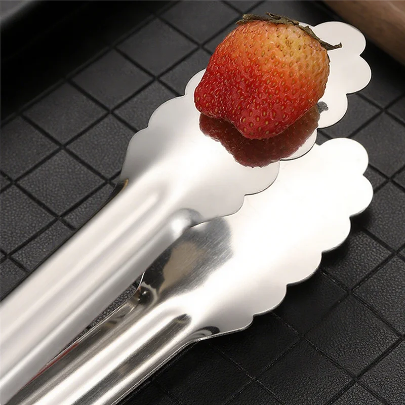 

Non-Slip Stainless Steel Food Tongs Silicone Handle Salad Bread BBQ Clip Serving Buffet Cooking Clamp for Home Kitchen Utensils
