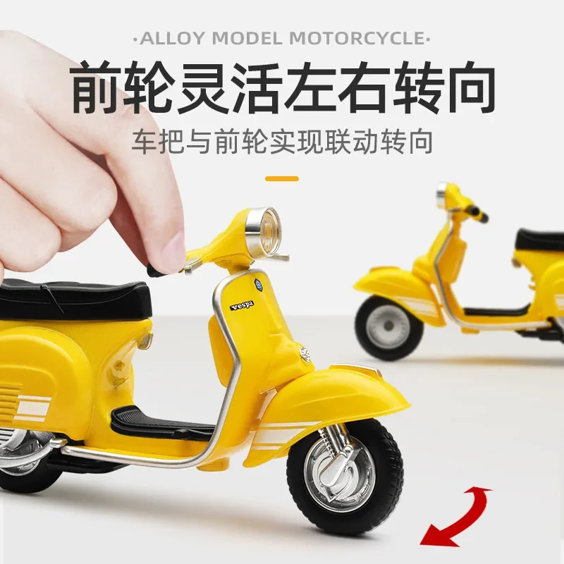 1: 18 Simulation Alloy Car Model 1976 Vesper 200 Electric Scooter Scooter Children\'s Toy Gift