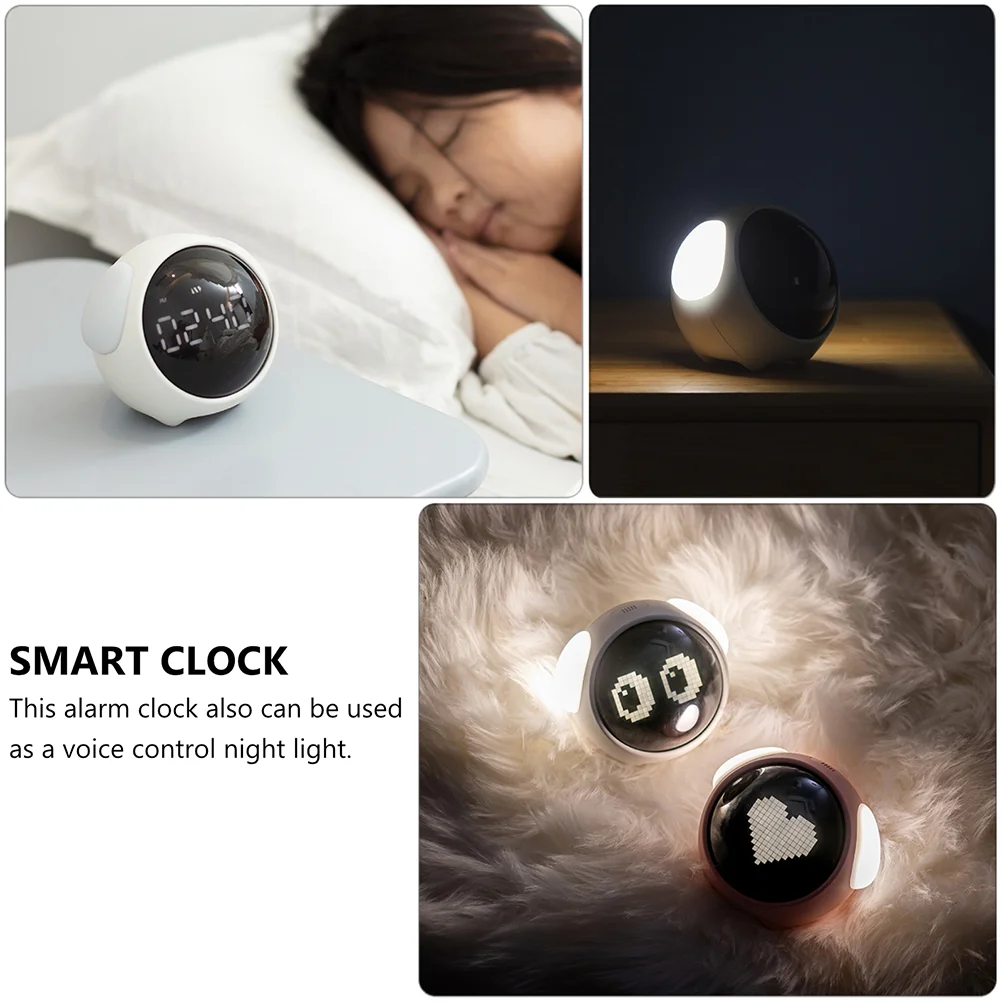 Intelligent Pixel Alarm Clock Child Night Light Cute for Kids Silica Gel Boys