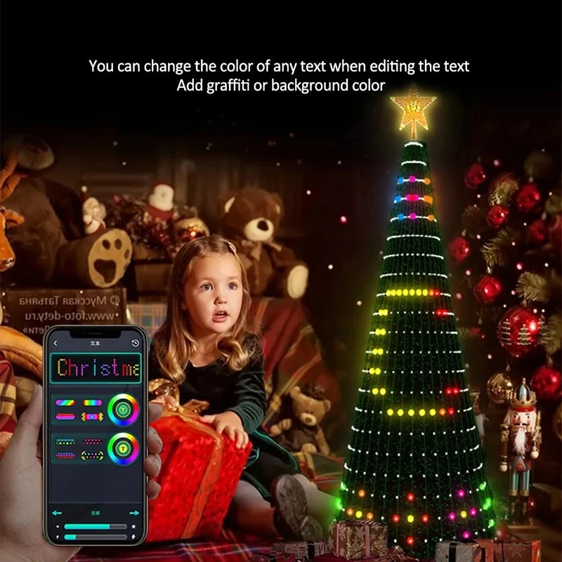 

DIY Christmas Tree Garland Lights App DIY Picture LED RGB String Light Bluetooth Control LED String Xmas Christmas Lights