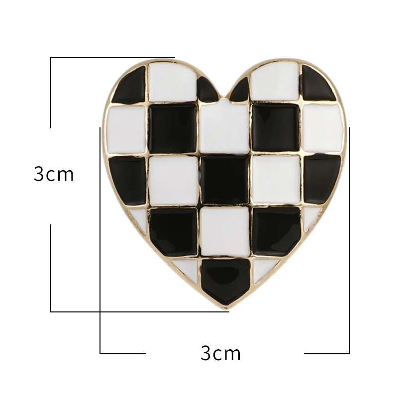 Easya Classic Plaid Ladies Luxury Jewelry Apparel Accessories Black and White Enamel Brooch for Girls Exotic Birthday Gift