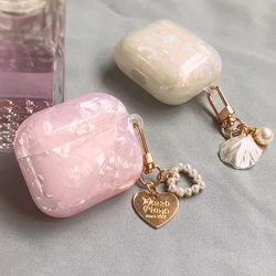 Girl Pearl Shell Keychain Case for AirPods Pro 2 3 2023 1 Case for AirPods Pro2 Pro 2nd Generation Airpod Pro Case Silicone Capa