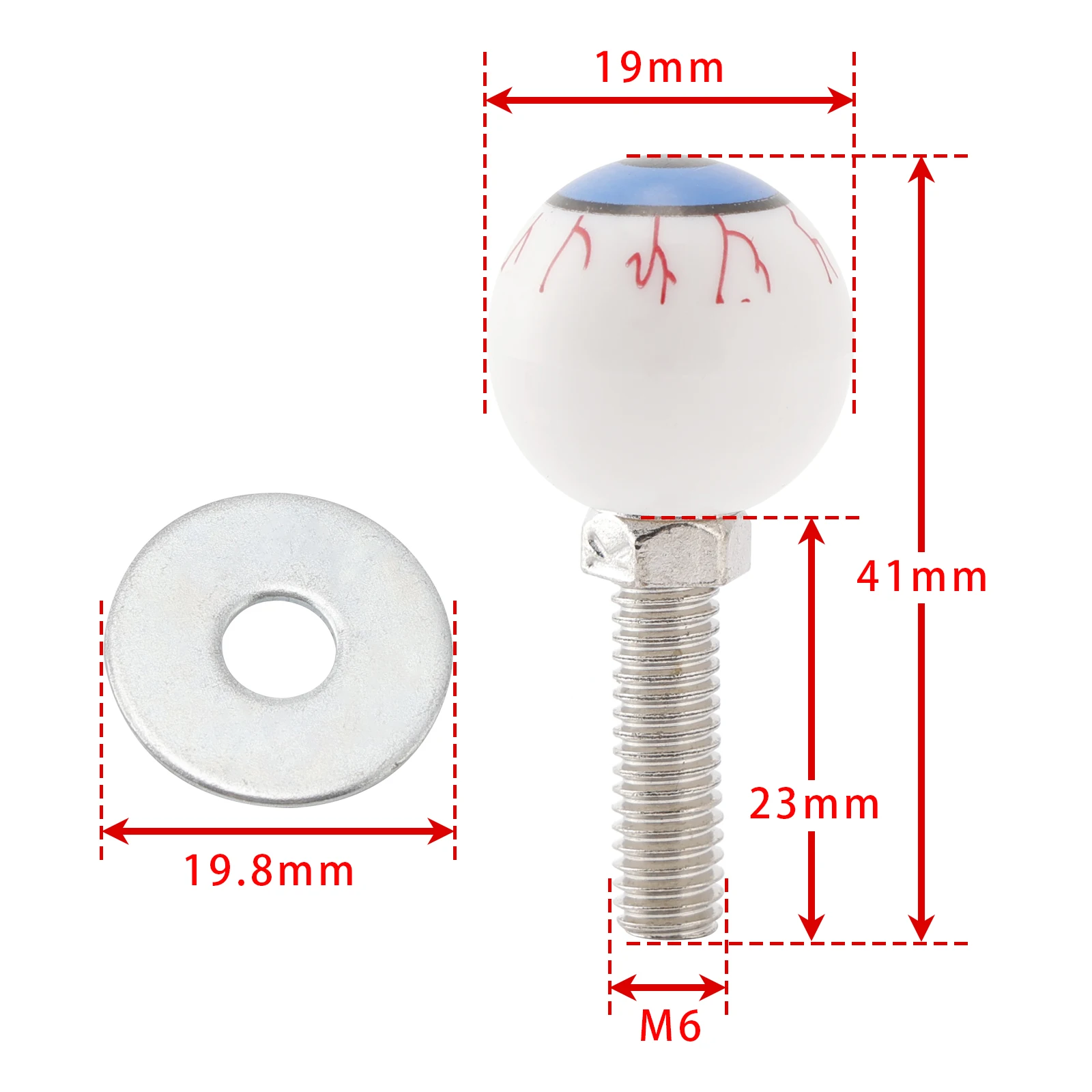 2x دراجة نارية البلاستيك مقلة العين لوحة ترخيص الترباس على المسمار على الإطار الجوز #2