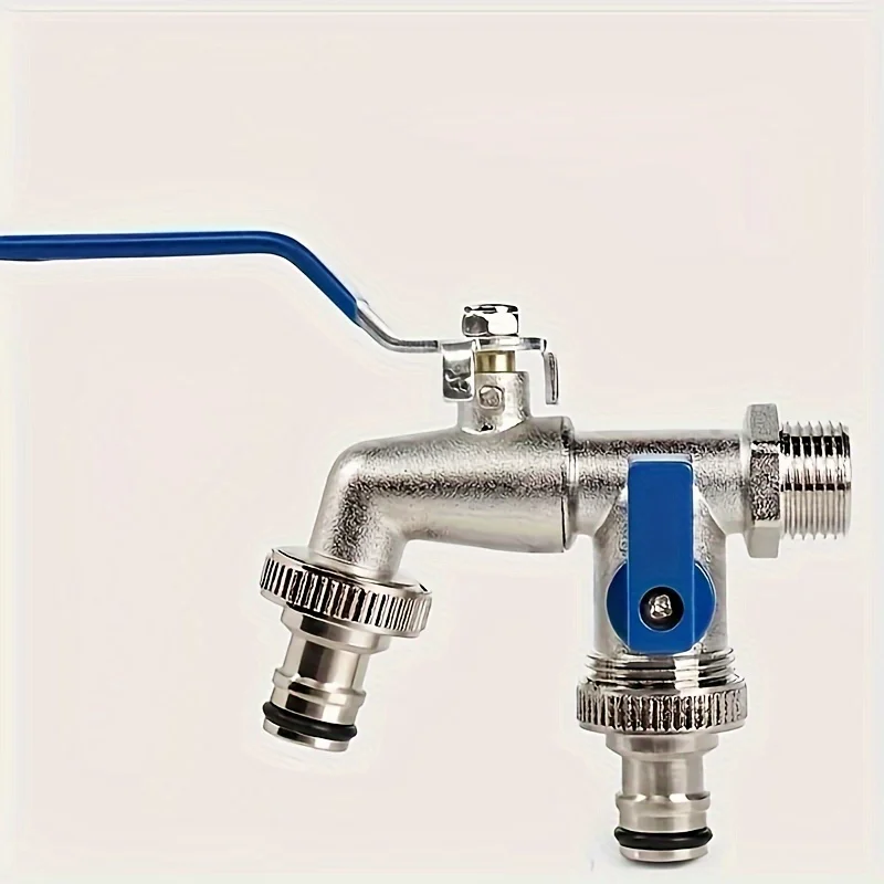 1 advanced double brass faucet - rust proof and antifreeze, multifunctional outdoor garden hose with nozzle