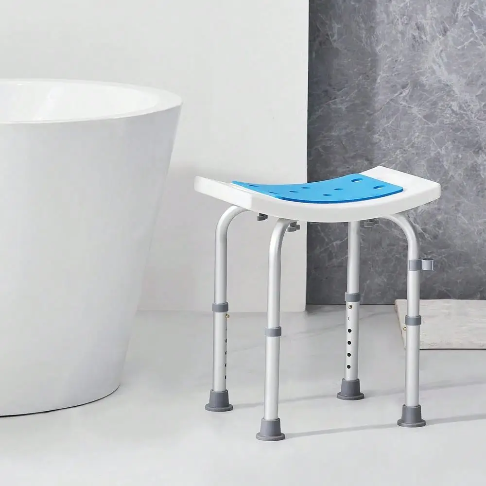

Shower Stool With Adjustable Height , NonSlip Seat For Elderly, Disabled, Handicap 350 Lbs