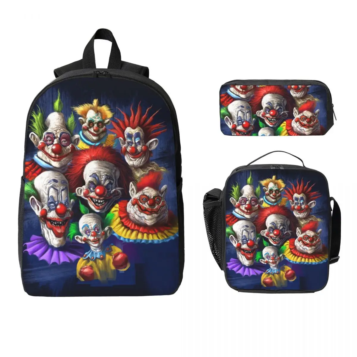 

Killer Klowns From Outer Space Backpack Student BookBag School Bag Computer Shoulder Bags 3ps Insulated Lunch Bag Pencil Case