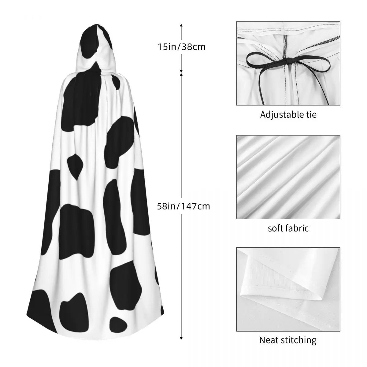 Dalmatian Puppies Kawaii Pet Dog Long Hooded Cloak Witch Medieval Costume Cosplay Cape HalloweenVampire Adult Unisex