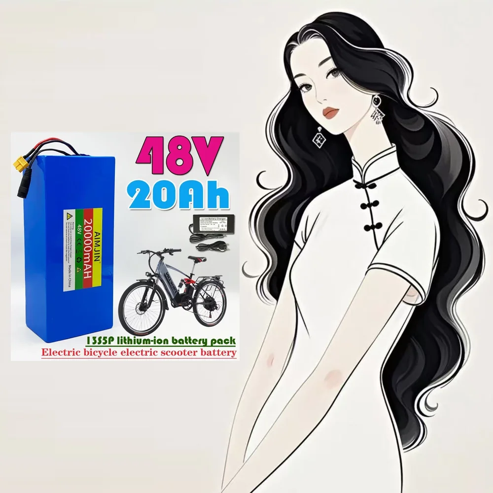 🌸🌈🍀 13S5P Original 48V 20Ah Electric Vehicle Lithium Battery Pack Is Suitable for Electric Scooter Mountain Bike 250-1000w