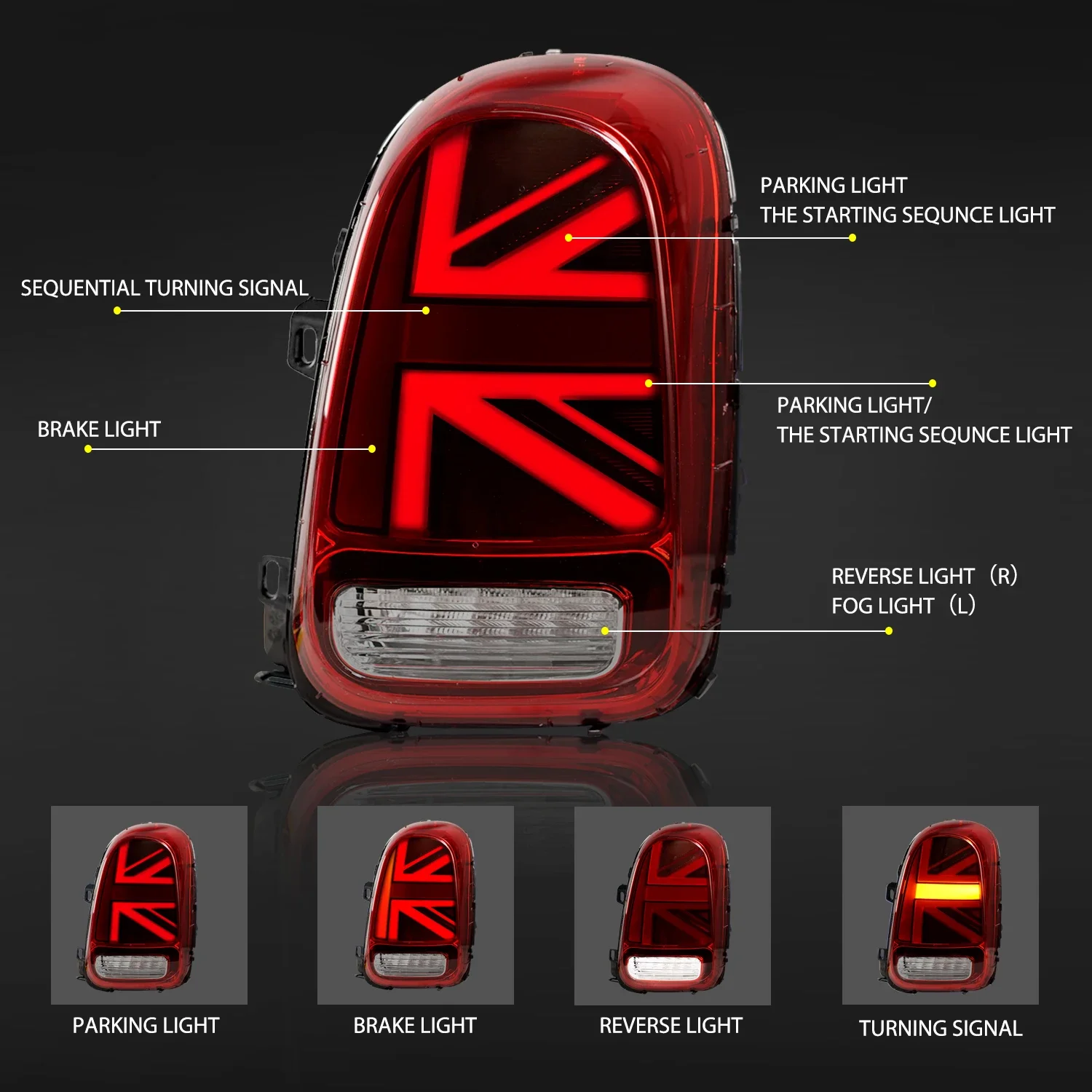 Archaic Sequential Turning Heck leuchte für  Mini Cooper 2017-UP Auto LED-Leuchten für Mini Countryman F60 Rücklicht JCW