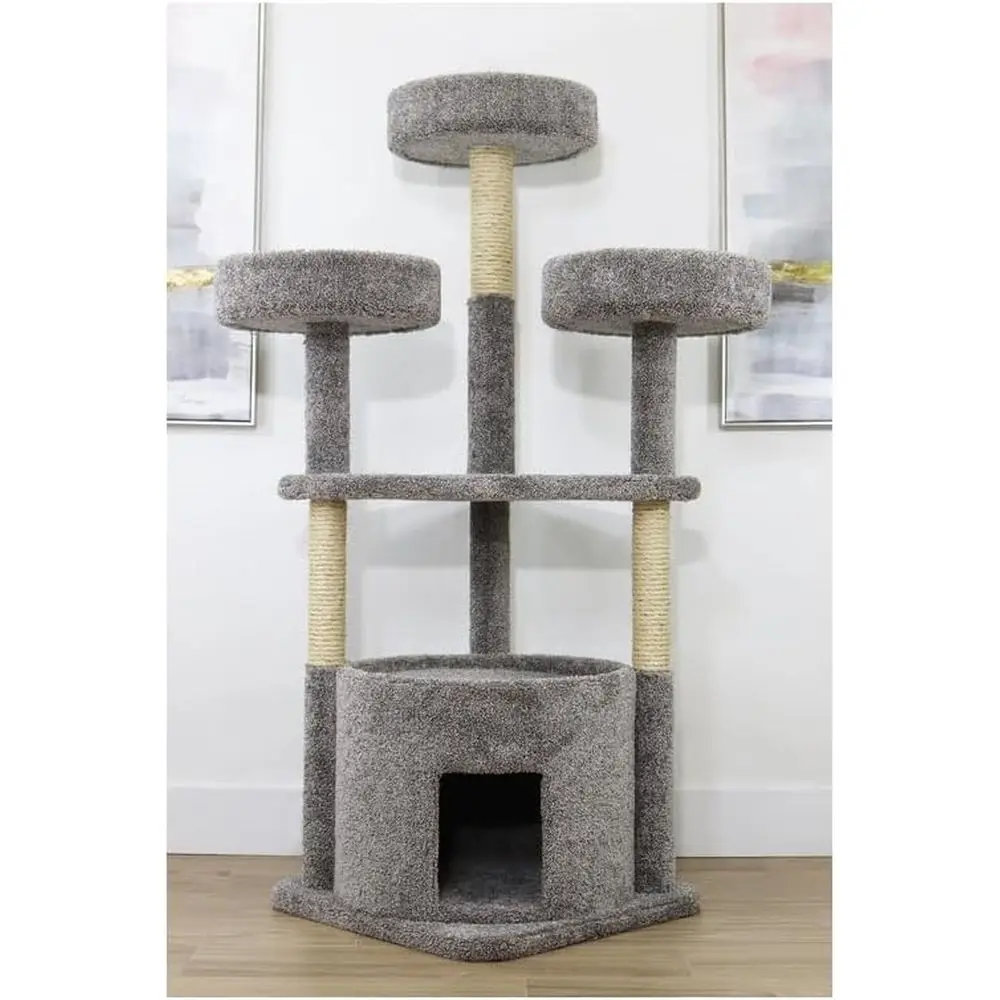 

Sleek 56H x 30W x 20D Maine Coons Cat Tree with Spacious Platforms, Resting Nooks, and Scratching Posts