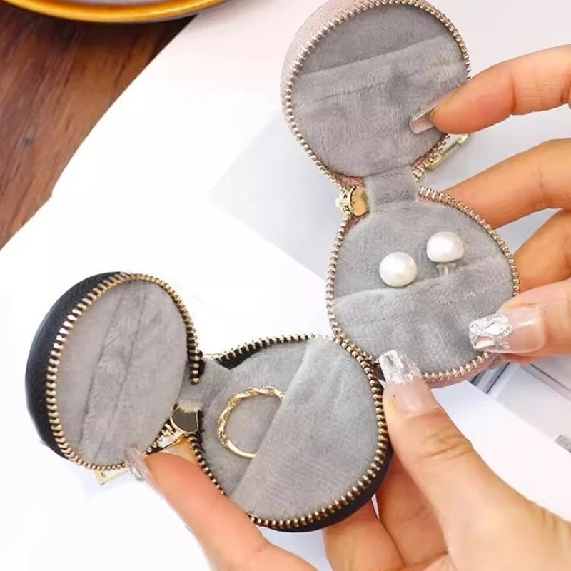 

Convenient Leather Jewelry Multi functional Leather Jewelry Storage for Travel Unique Jewelry Packaging Bag