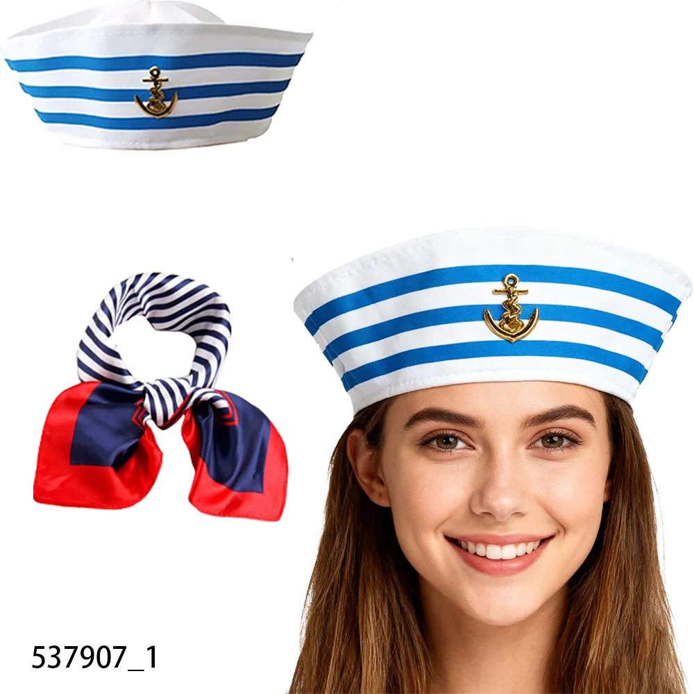 PESENAR 2-częściowy zestaw damskich akcesoriów do przebrania marynarza, odpowiedni dla marynarzy marynarki wojennej na imprezy i przyjęcia.