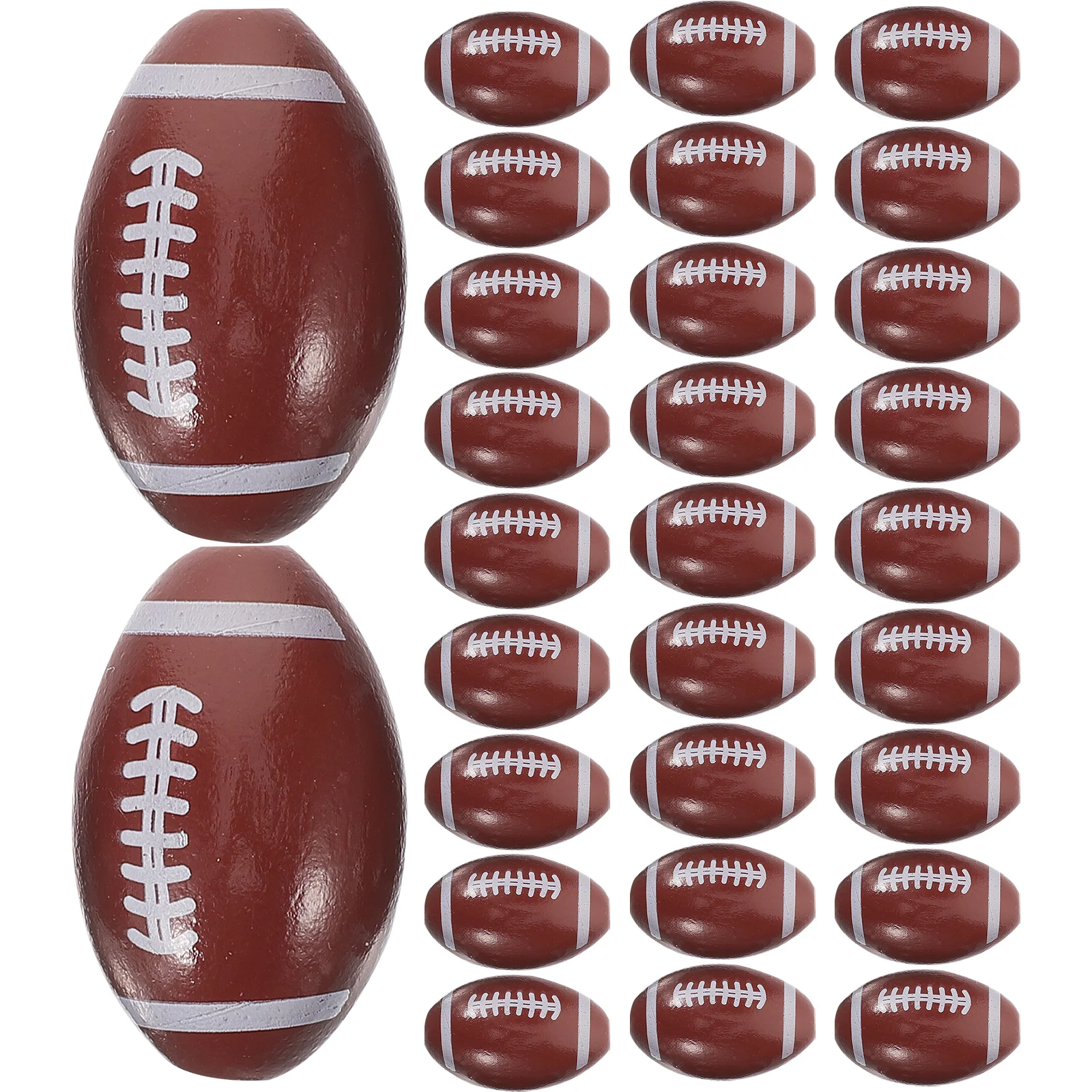

50pcs Wooden Beads Durable Safe for Bracelets Jewelry Making DIY Supplies Football Shaped Sports Charm Beads Accessories