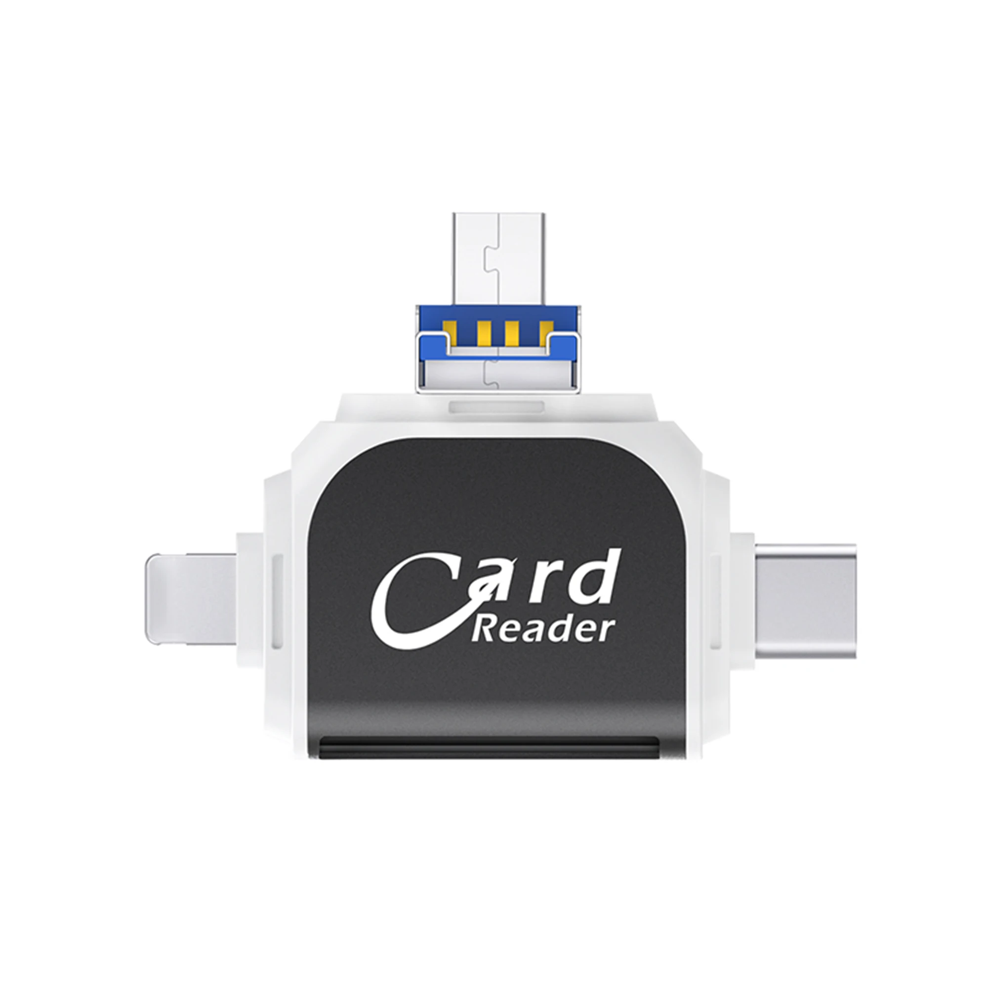 SD/TF card reader, supports USB/Micro/Lighting/TYPE interfaces, supports IOS/Android/HarmonyOS/Windows