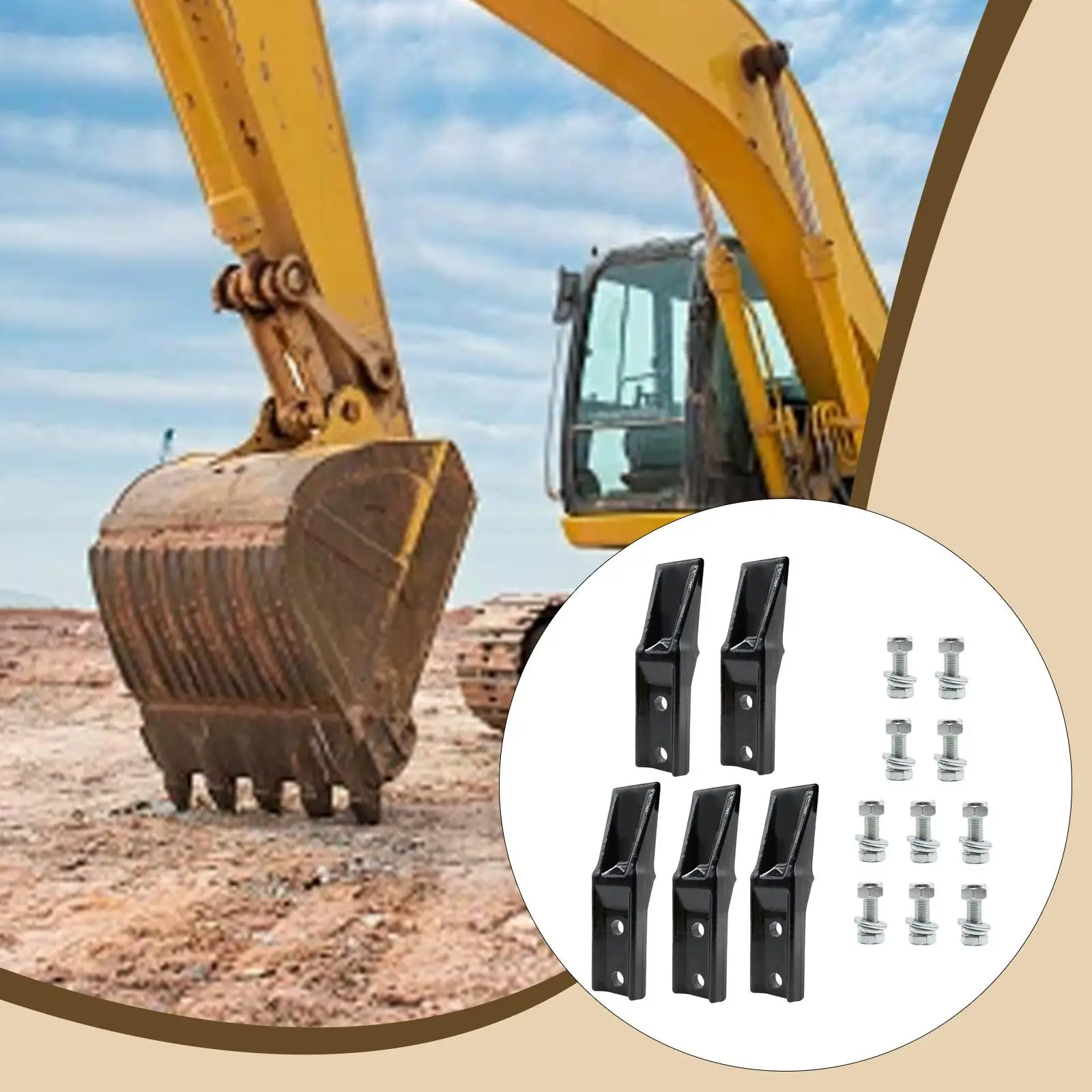 

5 Pieces Mini Excavator Bucket Teeth Quick Change Professional Hardware Easy to Install Versatile Tools Efficient Accessory