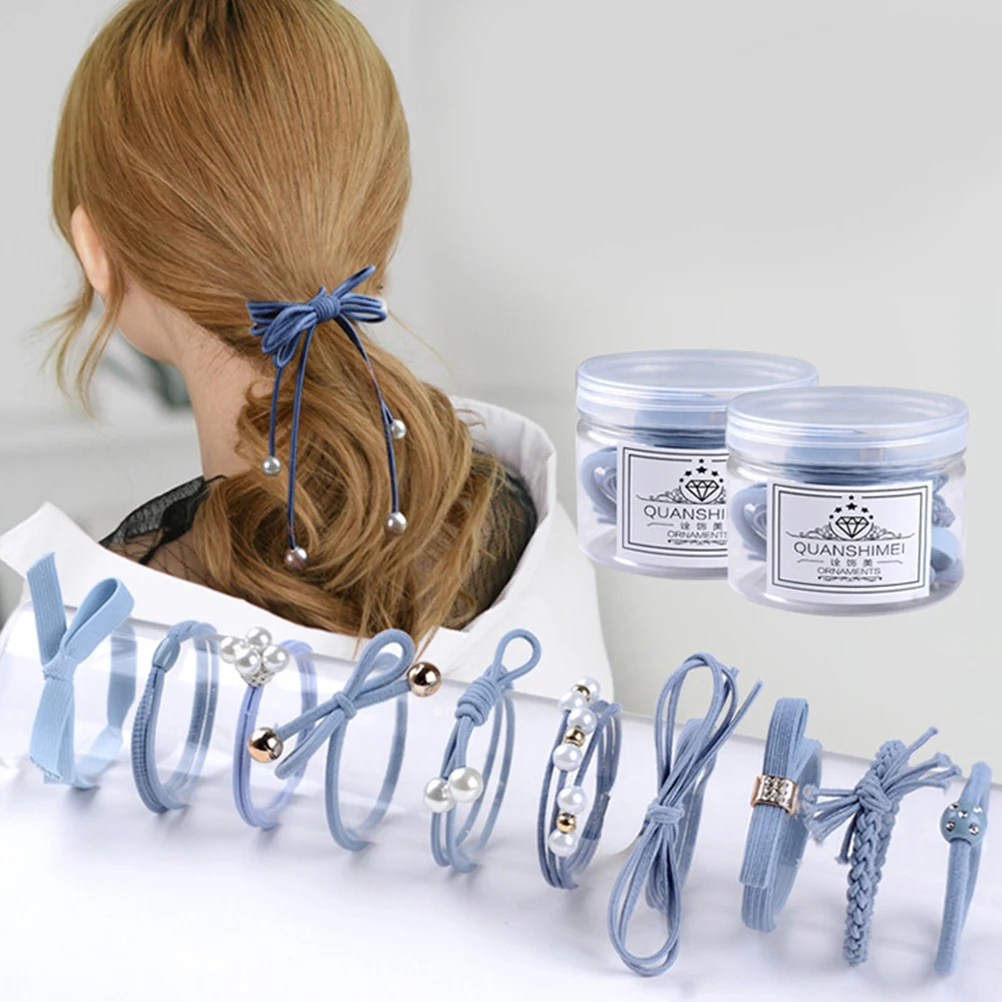 

12pcs Head Vibrant Sweet Color Durable Elastic Rubber Bands Various Styles Seamless Hair Binder Ponytails Pigtails Holders Light