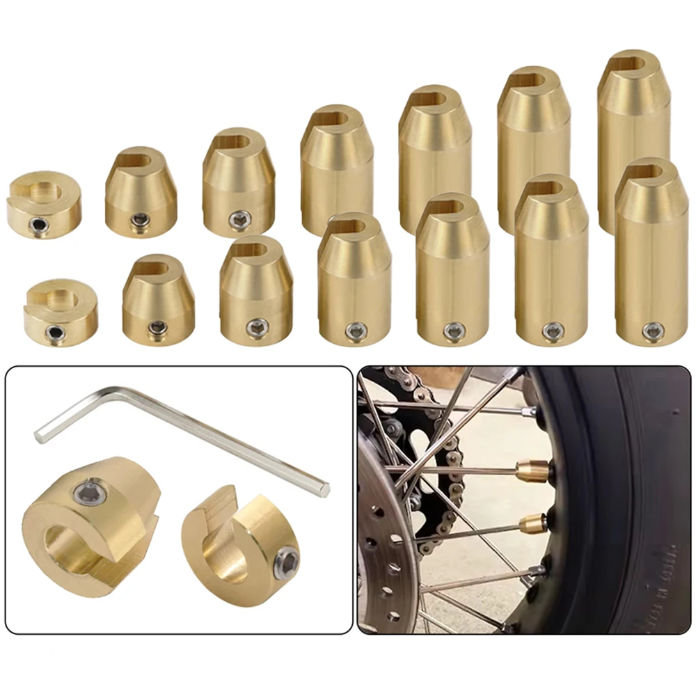 8/12/14pcs Motorcycle Reusable Brass Wheel Spoke Balance Weight Series Universal Cafe Racer Touring