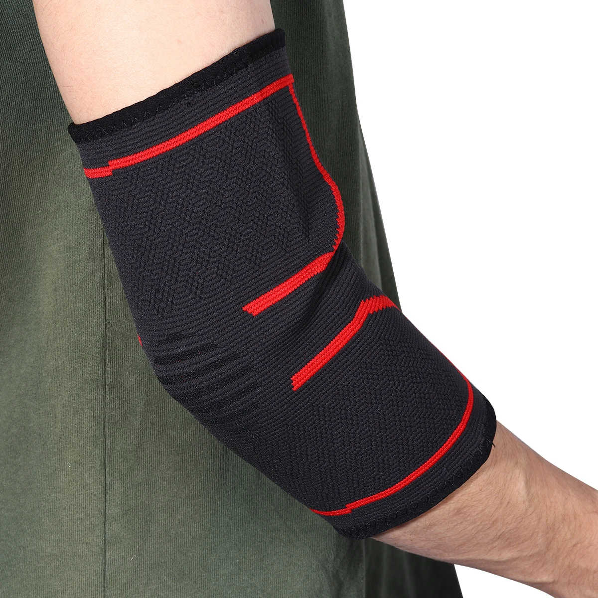 

1 Pair Compression Arm Sleeve Breathable Elastic Elbow Support For Sports Pain Relief Tennis Elbow Protection Red Size