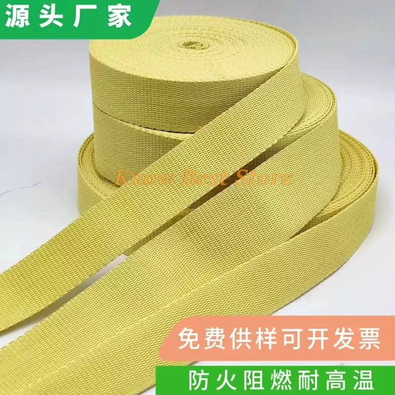 High Strength Aramid Fiber Tape Meta Aramid Fiber Woven Tape Fabric Belt, Kevlar Fireproof Textile Resistant To High  and Wear