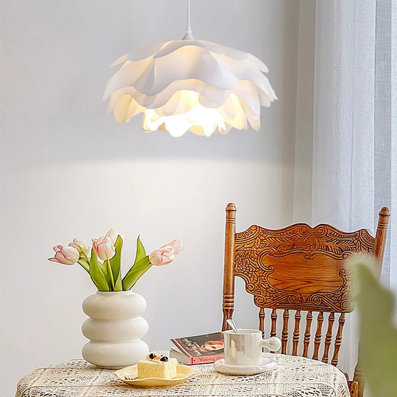 French Cream Wind Bedroom Chandelier Modern Simple Nordic Creative Peony Study Children's Room Dining Light