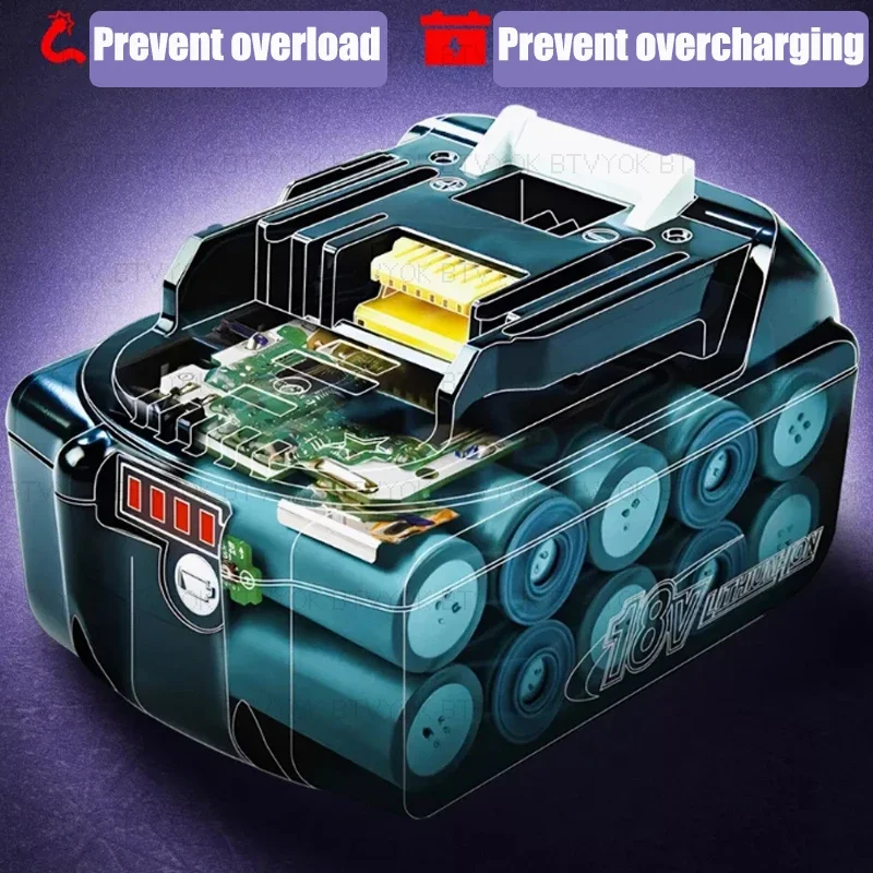 18650 18V 18ah Lithium-Ion Oplaadbare Batterij Geschikt Voor Makita Bl Bh Bd Bt Bs Bj Bf Bvr En Andere Series Elektrische Boormachines