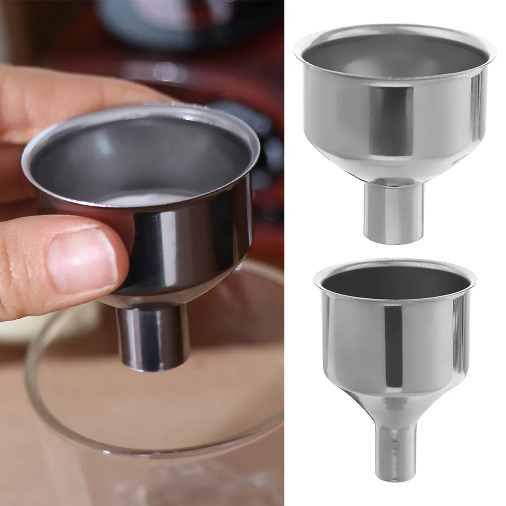 Small Mouth Stainless Steel Funnel Anti-Drip S/M/L Bar Wine Funnel Portable Conical Shape Mini Kitchen Liquid Dump Tool Canning