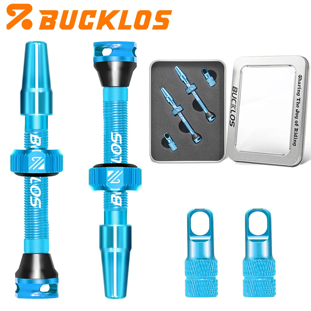 BUCKLOS Fahrrad Tubeless-Ventil 65mm 80mm CNC-Fahrradventile für Tubeless-Reifen Presta-Ventile für Rennrad und Gravel-Bike F/V-Ventile