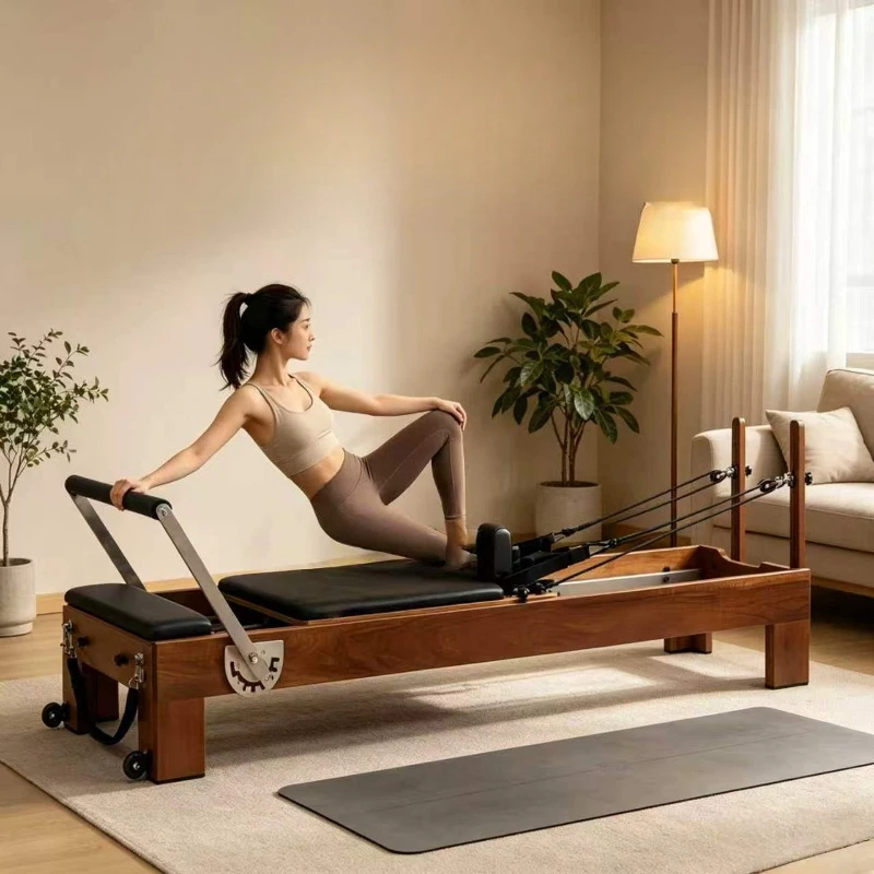 Walnut Pilates core bed microfiber leather silent slide yoga studio fitness equipment