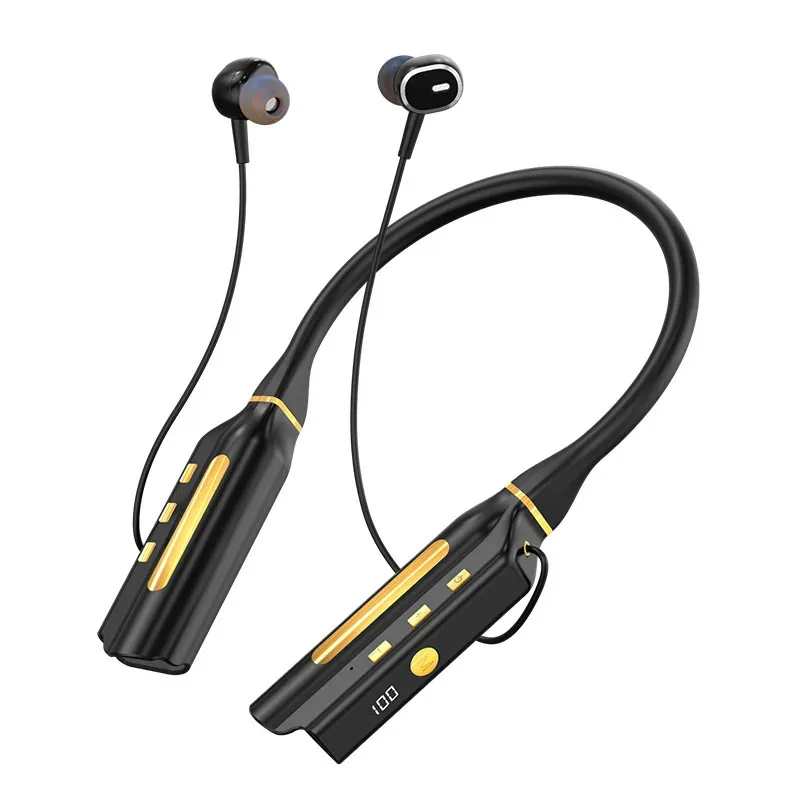 

Sports Wireless Earphone TWS Bluetooth 5.2 Headphones 10000mAh Playback Neckband Headset TF Card Earplugs With Mic As Power Bank