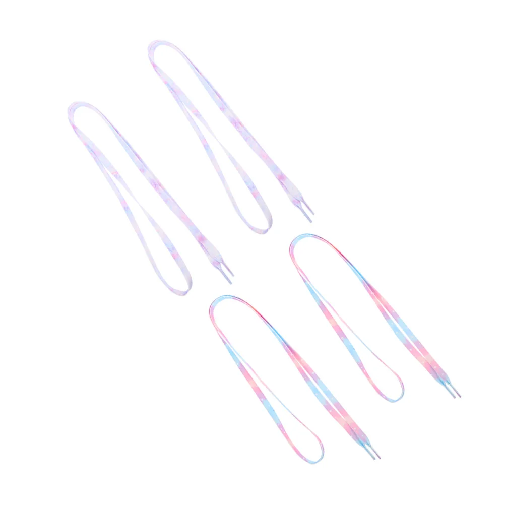 

2Pairs Tie Dye Shoe Laces Gradient Patterns Durable Polyester Versatile for Casual Wear Sports Travel Stylish Accessory