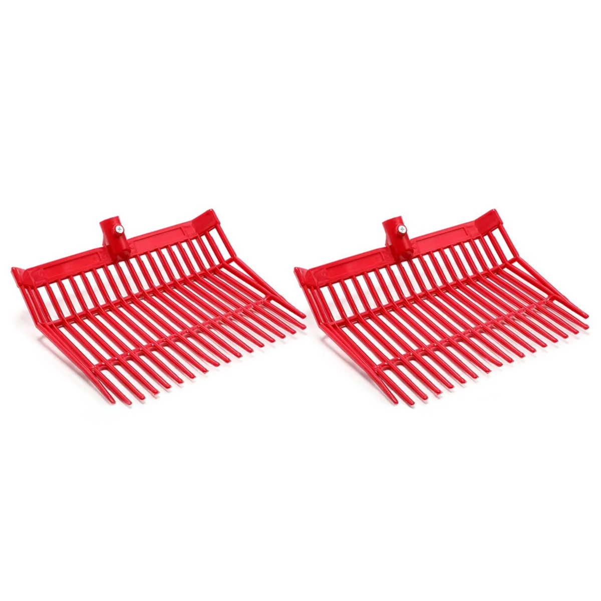 Manure Fork Replacement Head, Pitchfork Head, Horse Manure Rake, for Picking Up Manure, Stable Waste Removal,Red,2Pcs