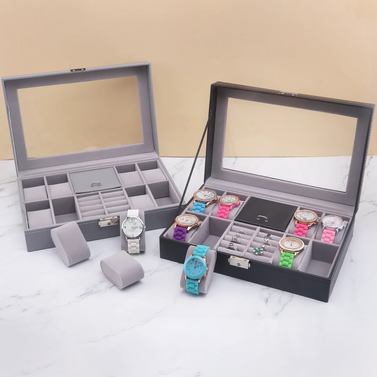 صندوق عرض فاخر للساعات والمجوه - مراجعة Jewelry Box That Holds Watches وسعره