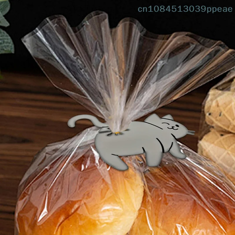 مضحك القط بعقب الخبز كليب ثلاثية الأبعاد حقيبة مطبوعة كليب حقيبة حامل الجدة أداة المطبخ لمحبي القط تخزين المواد الغذائية ديكور المنزل 1/2/3 قطعة