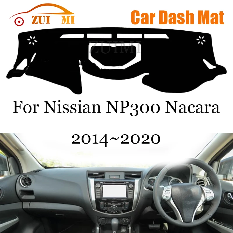 ZUIMI Dashboard Cover Dash Mat Dashmat For Nissian NP300 Nacara For Renault Alaskan D23 2014~2020 Dash Board Cover Pad Sun Shade