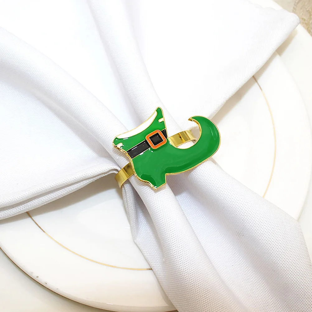 

6 Pcs Irish Festival Napkin Rings Elegant Table Decor St Patrick's Day Party Wedding Holiday Reception Lightweight