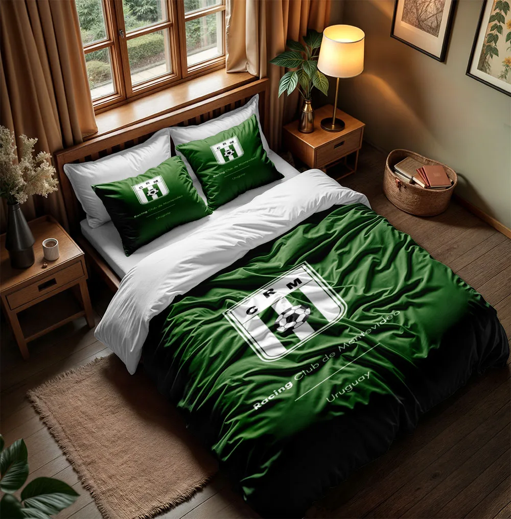 Juego de funda nórdica Racing Club de Montevideo, juego de ropa de cama individual, doble, Queen, King, Cal y King Size
