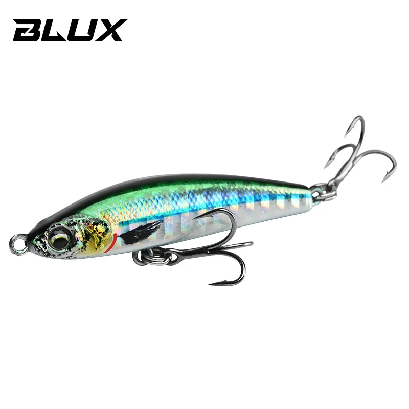 BLUX Sinking Gravity Pencil Heavy Stick Fishing Lure 50MM 60MM Saltwater Lipless Minnow Fixed Weight Hard Plastic Bait Bass