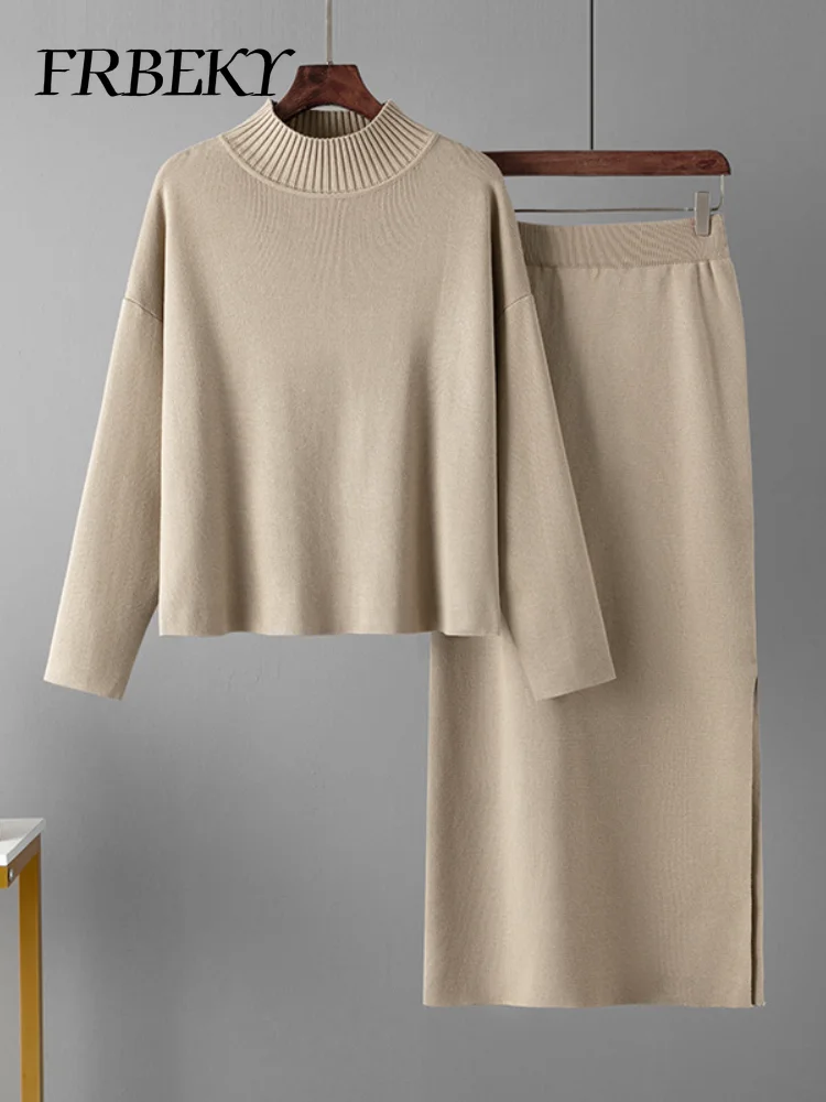 Elegant Sets To Dress Autumn New In Matching Sets Casual Loose Fashion Sweater & Half-length Skirt Two Piece Set for Women Suit