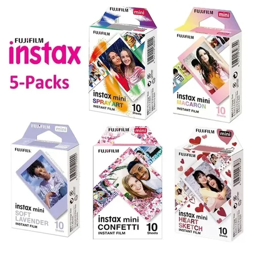 10 -50 hojas Fujifilm Instax Mini 12 11 8 9 película estrellas teñidas Fuji papel fotográfico instantáneo para 70 7s 50s 90 25 Share SP-1 cámara