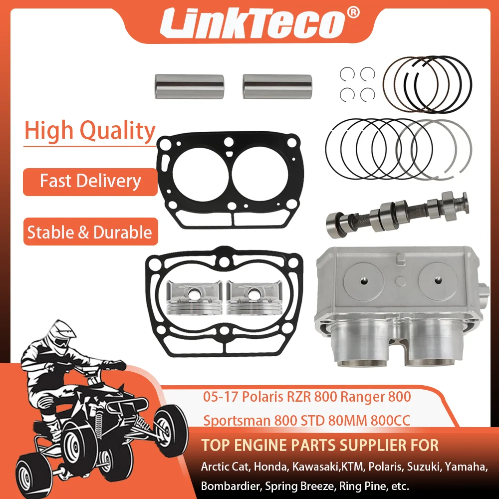 

ATV UTV 05-17 STD 80MM 800CC Cylinder Camshaft Piston Top End Gasket Kit For Polaris Ranger XP Crew RZR 4 Sportsman 800 X2 4X4