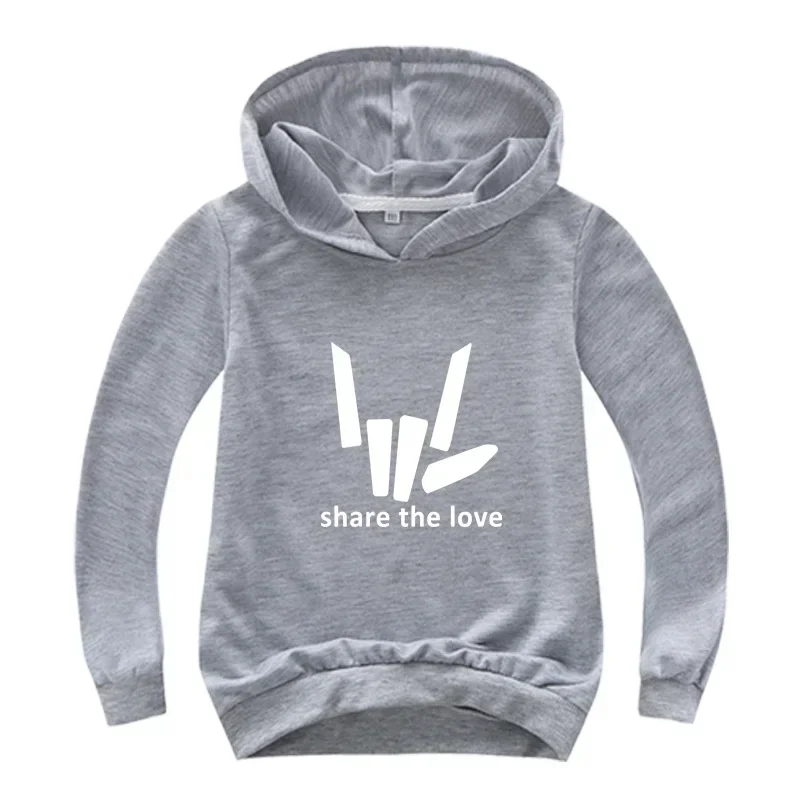 2-16youtuber Graphic condividi The Love felpa con cappuccio bambini cappotti a maniche lunghe Junior Boys felpa Toddler Girls Pullover capispalla