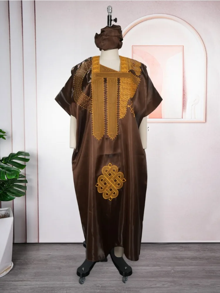 

Dashiki Ankara Embroidery Gown Abayas Robe Muslim Kaftan Maxi Long Dress African Dresses for Women Traditional Africa Clothing
