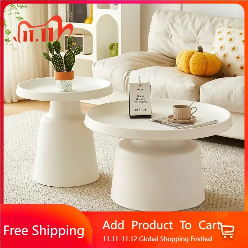 

White Round Side Table Cream Living Room Minimalist Metal Events Salon Coffee Table Party Mesas Bajas Lounge Suite Furniture