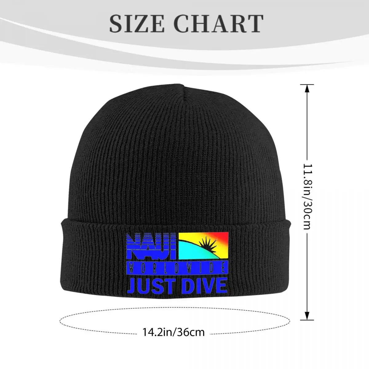 NAUI ความละเอียดของหมวกดําน้ํา Beanie หมวก Rainbow โลโก้ถักหมวก Hippie Elastic ผู้ชายผู้หญิงหมวกฤดูใบไม้ผลิ Casual Bonnet หมวกปัจจุบัน